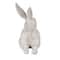 16.5&#x22; Distressed White Decorative Resting Rabbit with Birds Figurine